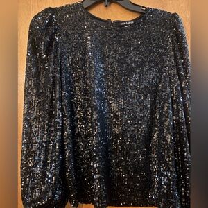 Cable & Gauge Black Sequin Top